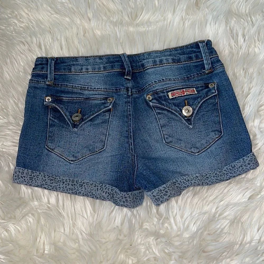 ✨Hudson Distressed Denim Shorts with Leopard Print Cuffs